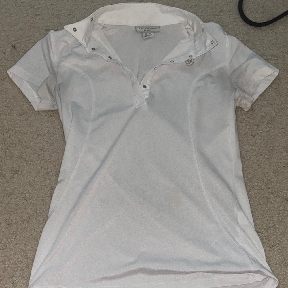 Ariat White Fitted Short Sleeve Polo Shirt